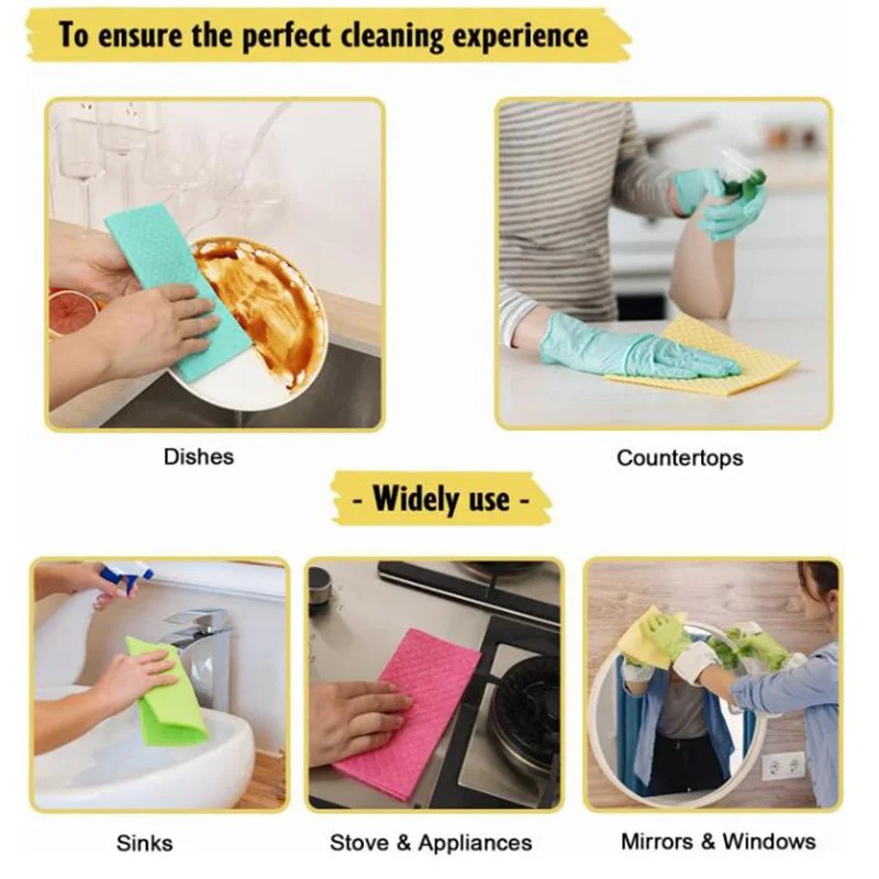 Kitchen Towels 10Pcs Reusable Swedish Dishcloths