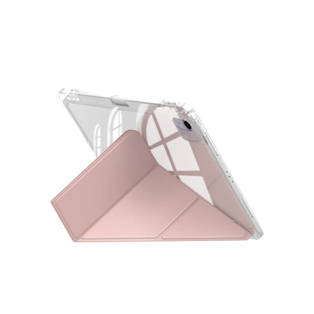 Elegant Black and Purple iPad Smart Case with Pen Holder and Folded Edge Design