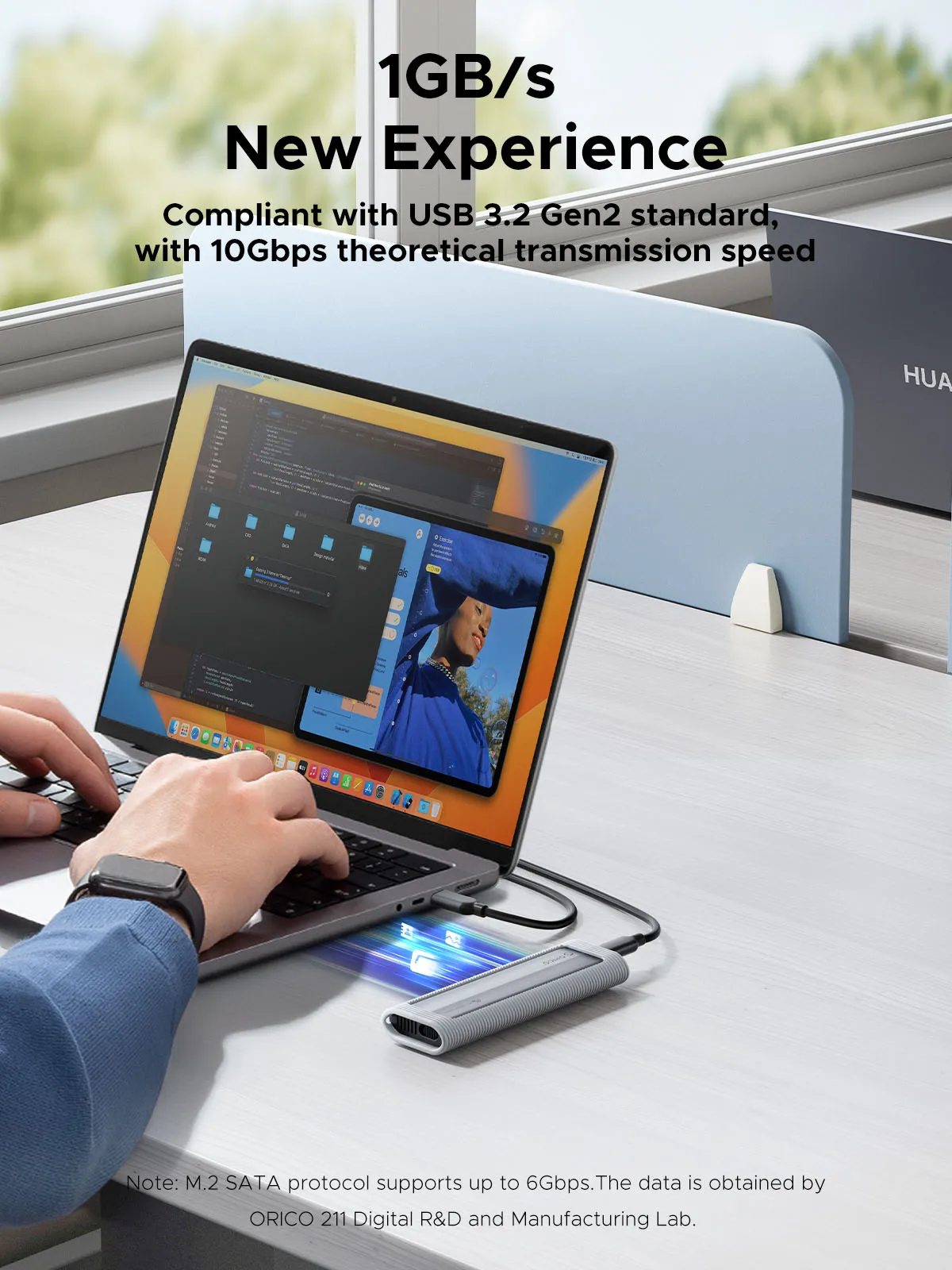 Externo USB, 10Gbps, Suporte UASP para PCIe NVMe e SATA SSD
