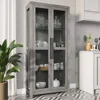 Curio Cabinet, Tall Glass Display Cabinet with Adjustable Shelves for Living Room, Trophy Display Case 2