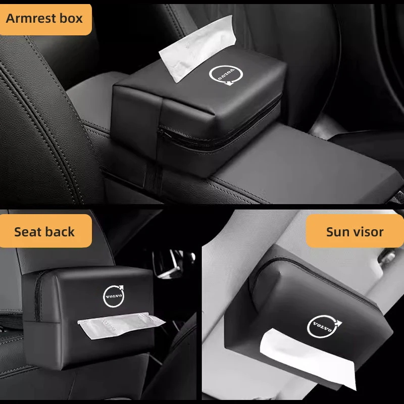 자동차 티슈 보관 가방 선바이저 시트백 종이 타월 정리함 볼보 R디자인 XC60 V90 V60 XC40 XC90 V40 EC40 EX40 S60 S90용