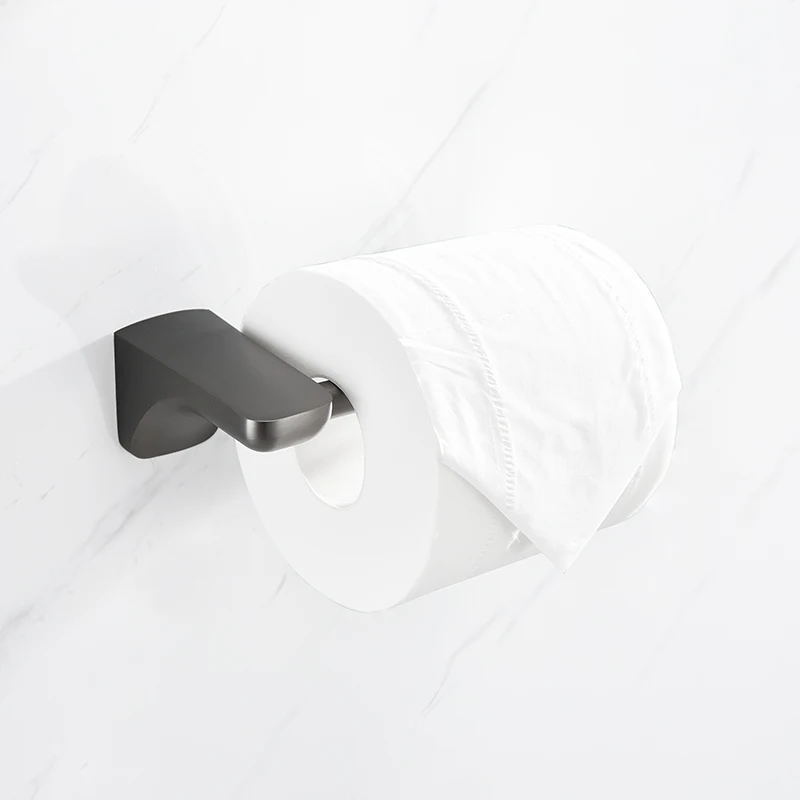 Toilet Paper Holder Bathroom Hardware Accessories Wall Mounted Zinc Alloy Gun Gray