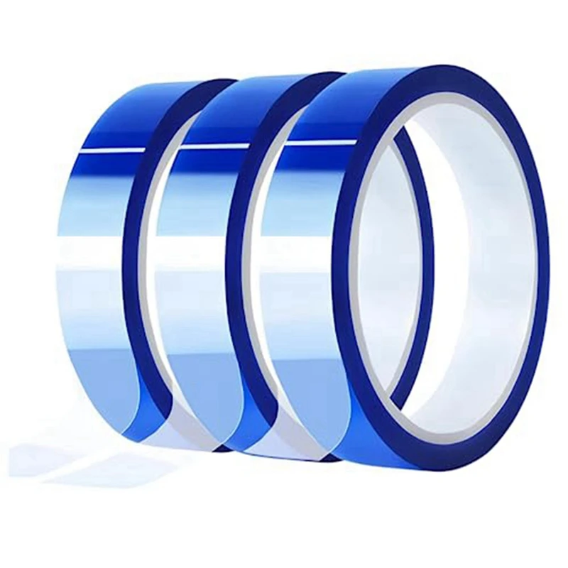 

3PCS 20Mm Heat Resistant Tape For Sublimation , 33M (108 Ft) 3Inch Core High Temp Blue