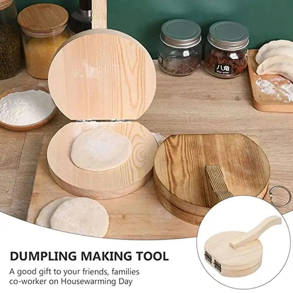 

1pc Wooden Manual Dough Press Roller, Corn Tortilla Dumpling Skin Bun Skin Press Mold, Kitchen Baking Pastry Maker