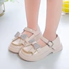 Cute Girls Rhinestone Bow Pink Versatile Casual 2023 Children's Fashion Shoes for Party Wedding Shows Hook & Loop Casual Shoes 4