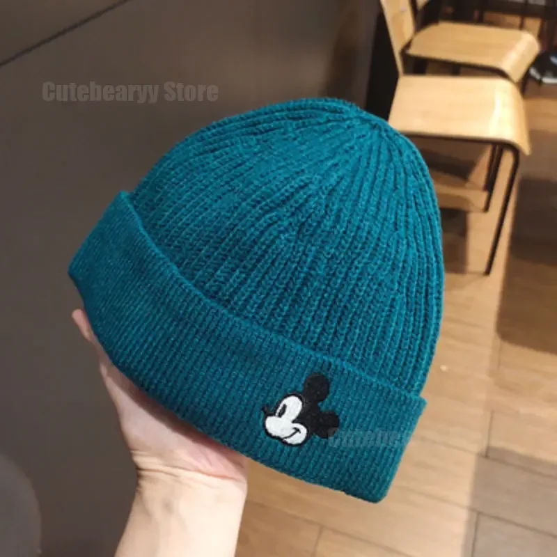Disney Mickey Mouse Cartoon Embroidery Baby Hat Soft Warm Kids Boys Girls Cap Beanie Autumn Winter Knitted Children Hat gorras