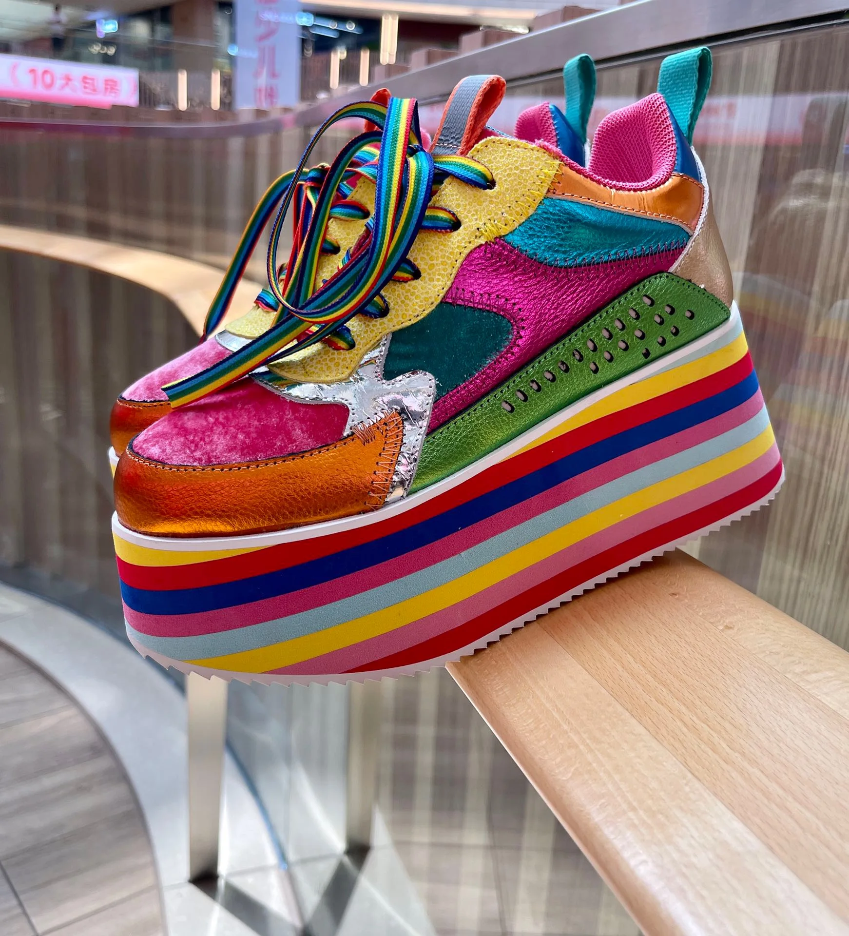 Colorful High Platform Women's Sneakers Spring/Autumn - true deals club