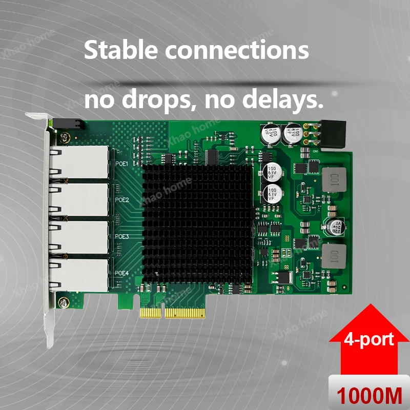 I350AM4 산업용 카메라/Synology NAS용 4포트 기가비트 POE 네트워크 카드 - 필터 내장 PCI-E X4 이더넷 어댑터