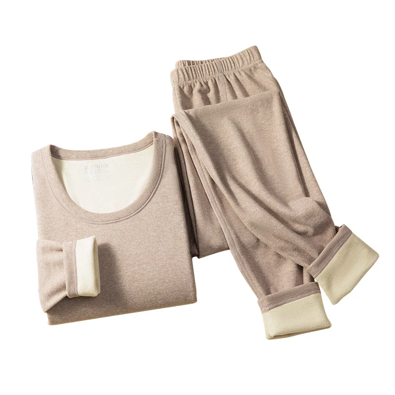 Thermal Underwear Men Women Winter Thick Double Layer Clothes Seamless Warm Lingerie Body Slim Female Thermal Wool Set V765