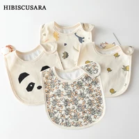 INS Style Infant Baby 100% Cotton Bibs Waterproof Cartoon Bib Burp Cloth Newborn Boy Girl Feeding Bibs Saliva Towel 1