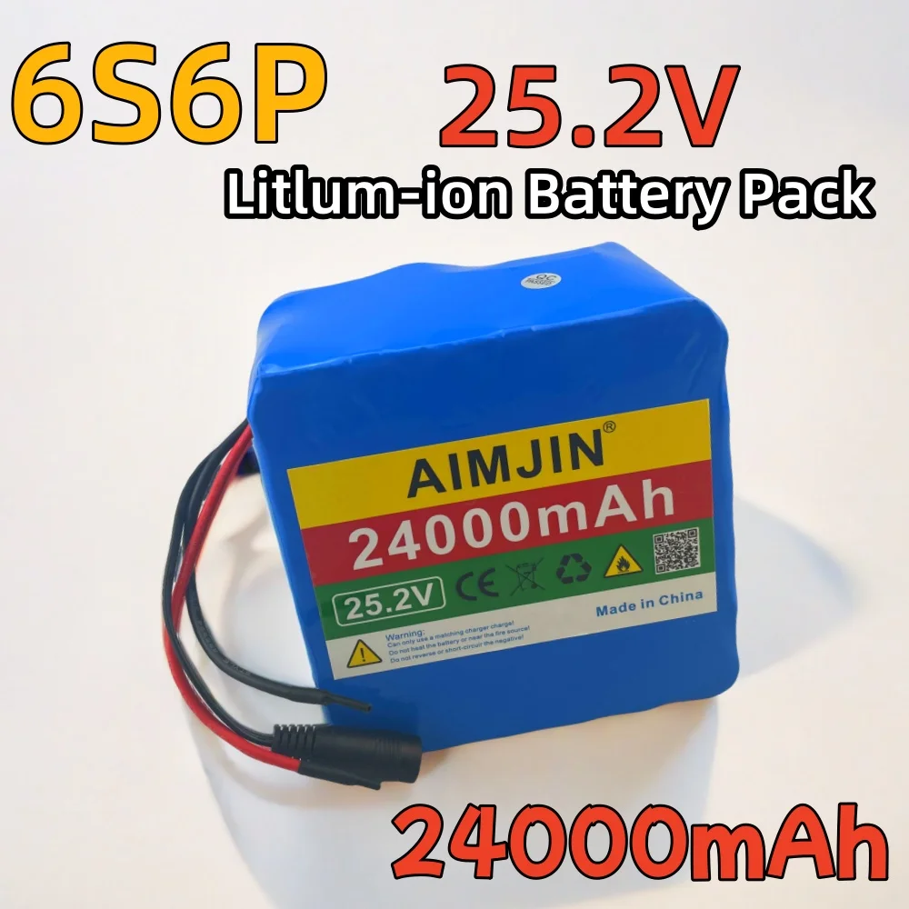 

6S6P 25.2V 24000mAh 18650 lithium-ion battery pack with built-in BMS protection, used for engine and outdoor power supply