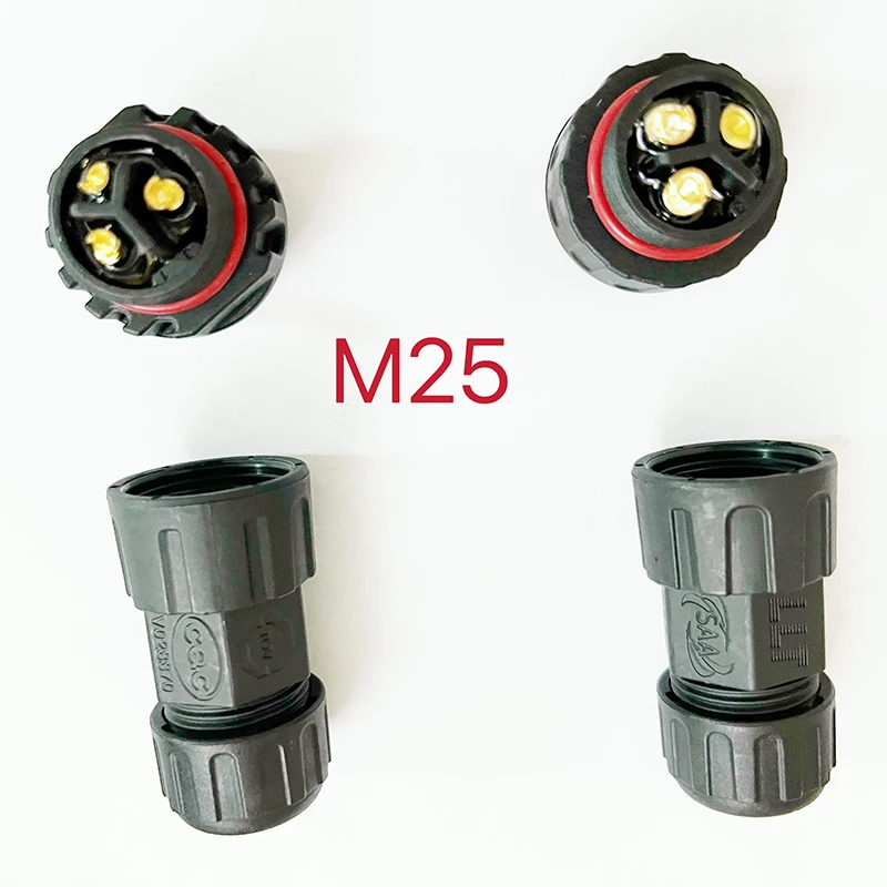 3pin-M19 or 3pin-M25 Connectors for SG Series 700W1000W1200W1400W Micro Inverter Male or Female Connector for Cable Connection wire connector wire connector terminals electrical connectors cable connector electrical connector solar connectors
