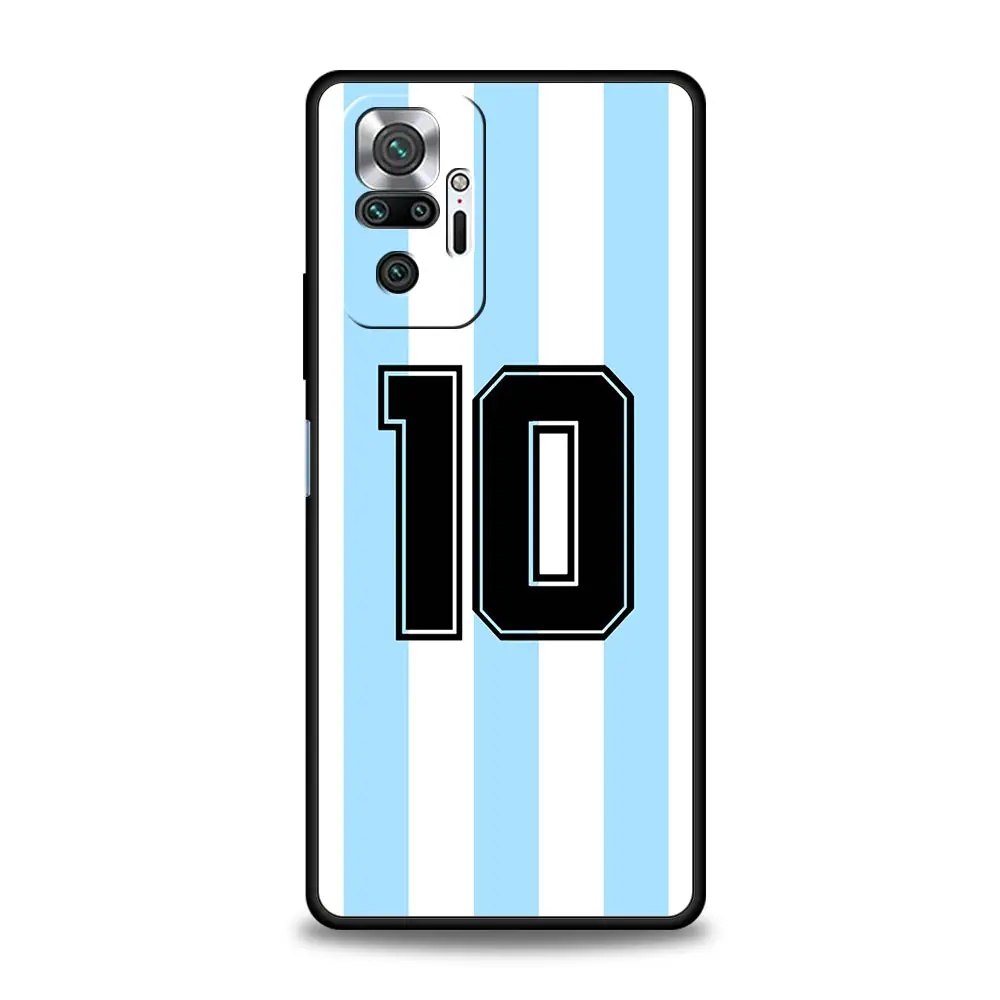 Фото Чехол для телефона с флагом Аргентины Soccer 10 для Xiaomi Redmi Note 13 12 11 10 Pro 9S 9 8 7 9T 8T 9C 9A 8A 11T 5G 10S K50 игровой чехол №3
