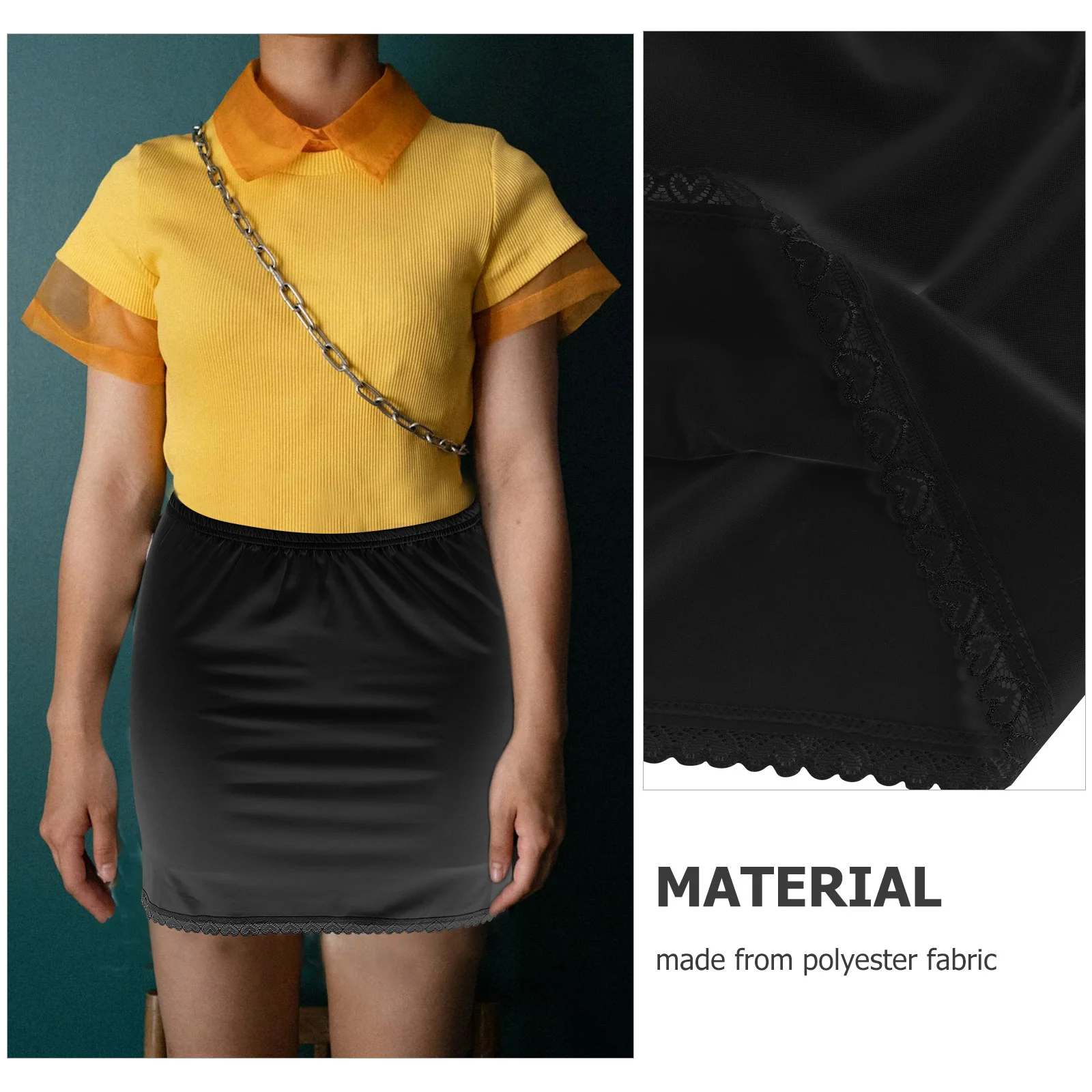 Lace Lining Skirt Short Skirts for Women Floral Dress Petticoat Girls Bottoming Polyester Women's