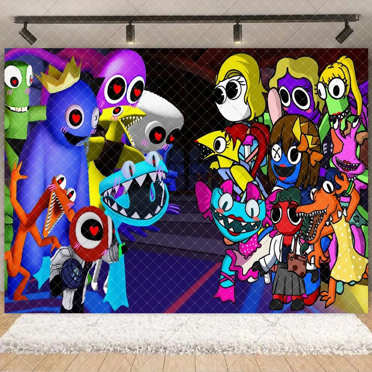 Cartoon-Regenbogen-Thema Kindergeburtstag Party-Dekoration Hintergrund Bunte Freunde-Motive Fotografie-Hintergrund Fotokabinen-Requisiten – Detail 17