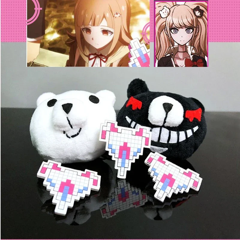 

Anime Danganronpa Hair Clip Plush Bear Props Cosplay Enoshima Junko Monokuma Chiaki Nanami Girl Kawaii Headwear Accessories