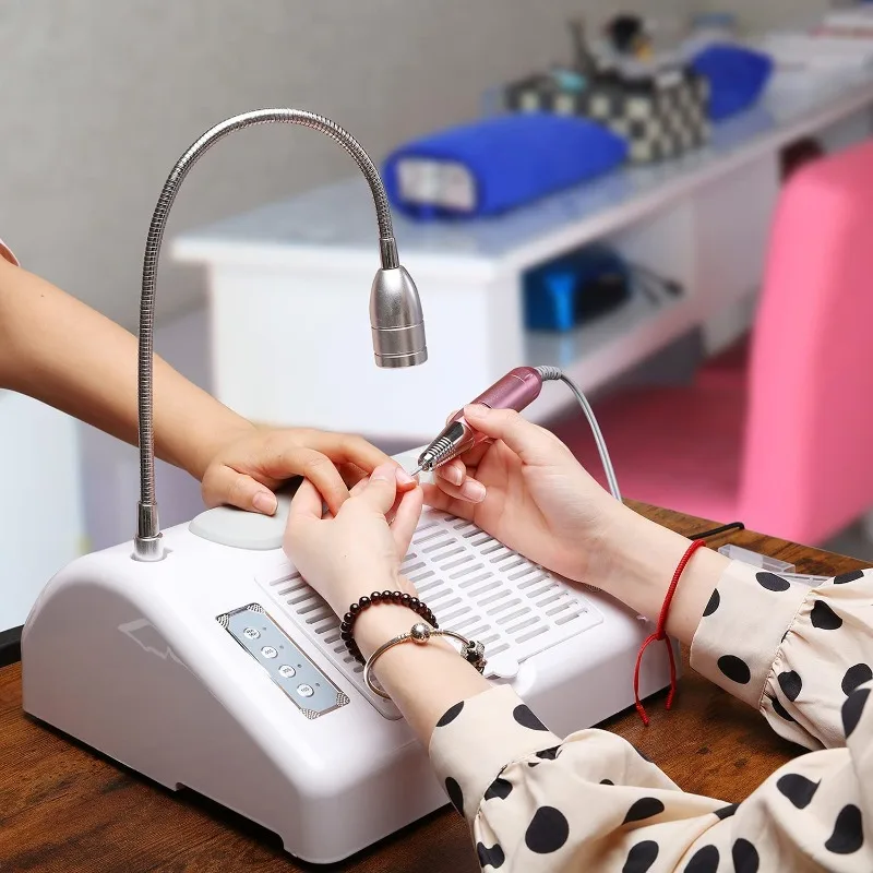 5 in 1 Nail Dust Collector for Acrylic Nails Light Electric Nail Drill Machine 30000rpm UV LED Nail Lamp for Gel Nails Polish 2