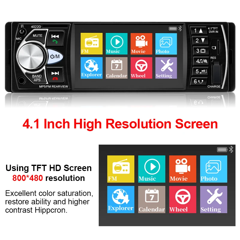 1Din Car Radios 4" Auto Audio Stereo 4022D MP3 Player USB Car Multimedia Player