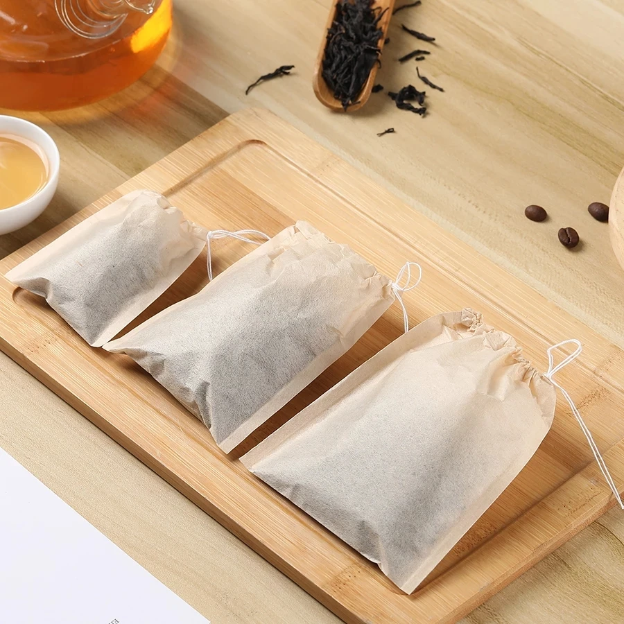 Disposable Tea Filter Bags Disposable Tea Bags 100 Pcs/Lot Multi Size Coffee Filter Paper Bag Pull Rope Tea Bag Disposable Tea Small Powder Filter Total Biodegradation