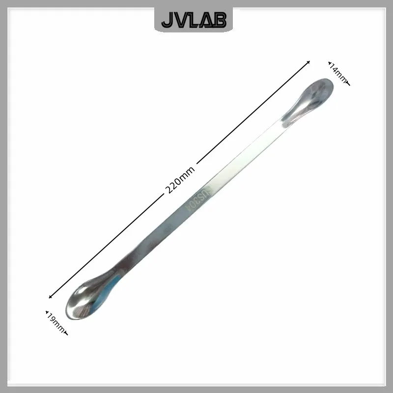 Stainless Steel Drug Spoon 22cm Double Head Reagents Spatula Weigh Spoon 220mm Laboratory Pharmacy Taking Medicine Tools 10 / PK