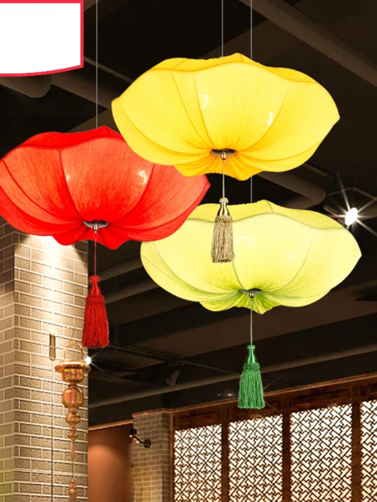 

Yunlang Chinese Style Fabric Lantern Lamp Restaurant Restaurant Hotpot Shop Advertising Decoration Creative Balcony Hanging Lamp