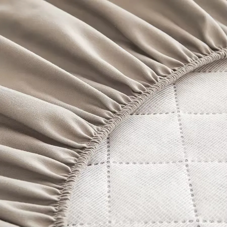Waterproof Fitted Bed Sheet with 360 Elastic Band Quilted Mattress Protector Cover for Single Double King Queen Size Bedsheet 3