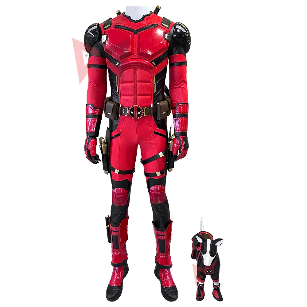 Nuovo Film Deadpool Wolverine Costume Cosplay Tuta Rossa Costume Da Cane Stivali Cintura Da Scegliere Su Misura