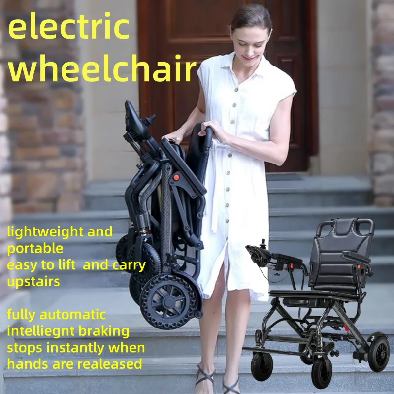 Electric Power wheelchair,Lightweight Foldable Powered Folding Carry Wheelchair Folding economy wheelchair For Disabled And Eld
