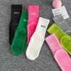 1/4Pair Cotton Breathable Mid-calf Yoga Socks Solid Color Anti-slip Women Sports Socks Pilates Socks Dance Fitness Training Sock