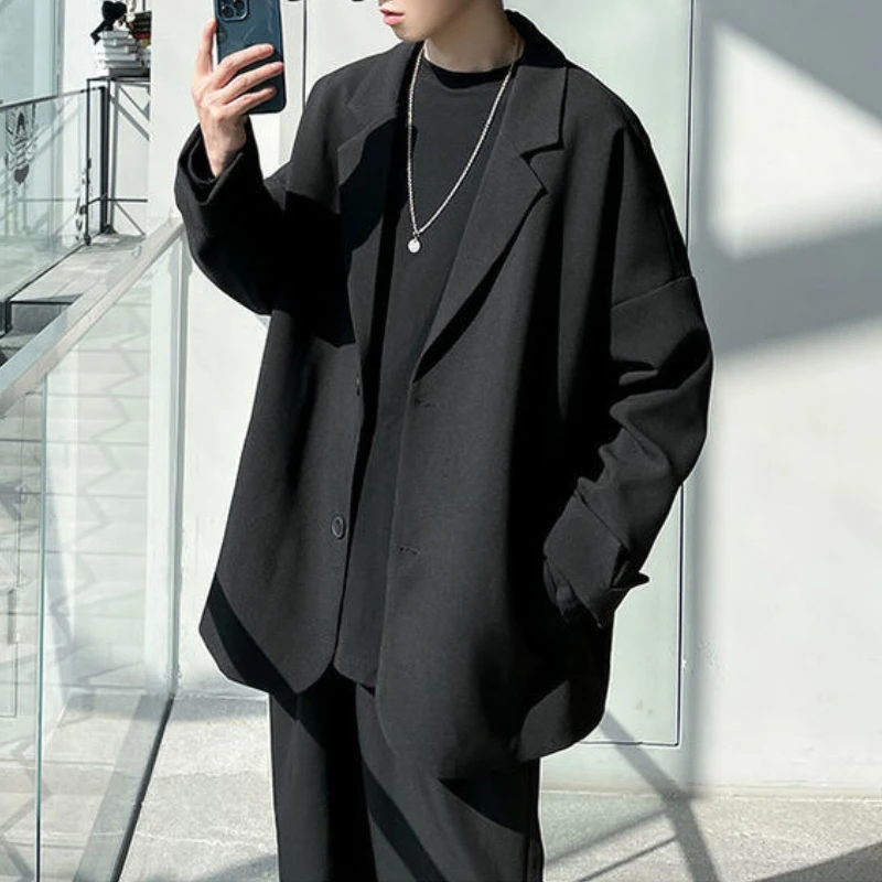 Blazers Men Smart Casual Handsome Simple Loose All-match Business Ulzzang Classic Spring Autumn Daily Streetwear Fashion Hombre