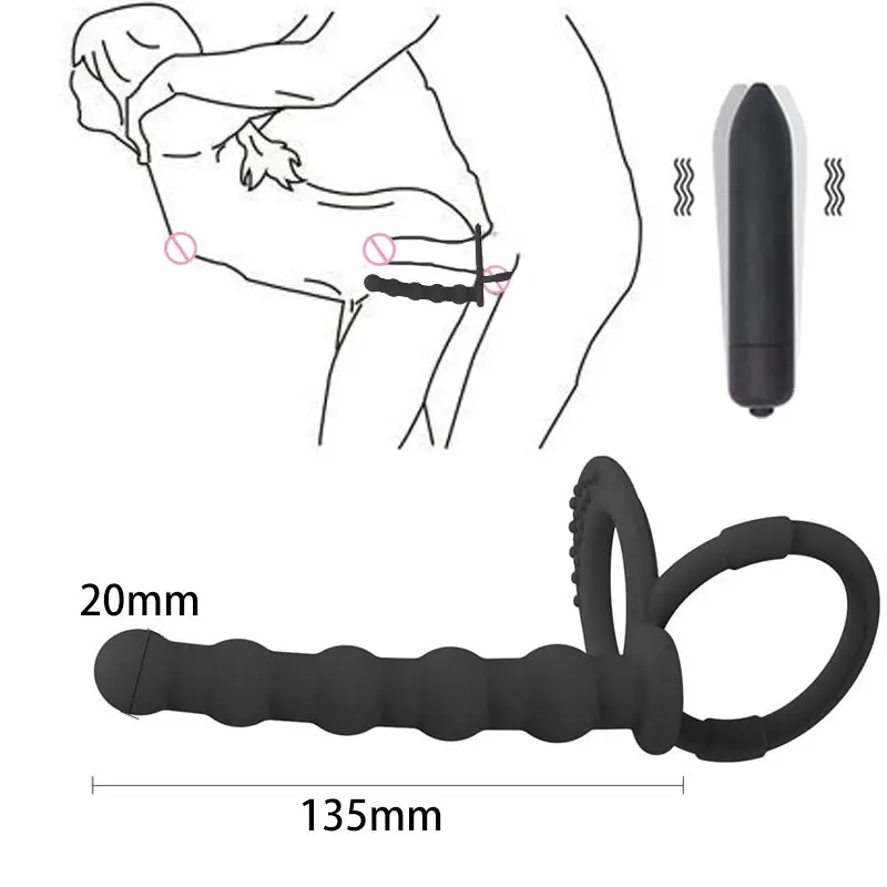 Double Penetration Anal Bead Vibrators Dildos Vaginal Penis Ring Sex Toys For Couples Homosexual Butt Plug BDSM Toys Aldult XXX