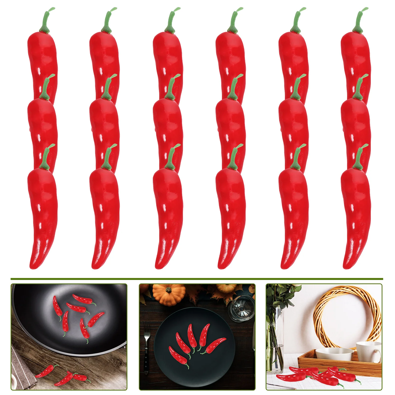 Food Model 20pcs Mini Artificial Chili Pepper Decors Fake Simulation Photography Props