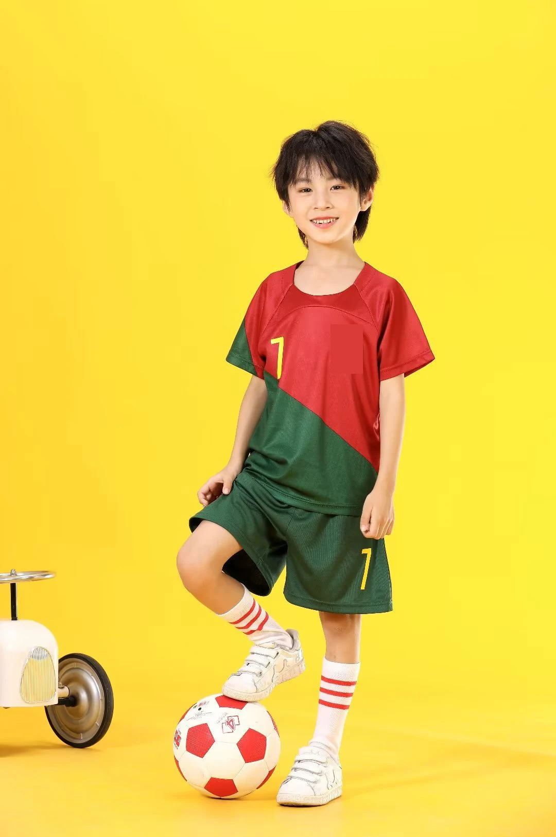 22-23 Portugal home No.7 National Team Football Jersey Set Men&rsquo;s Team Uniform Jersey Kids 14-2XL