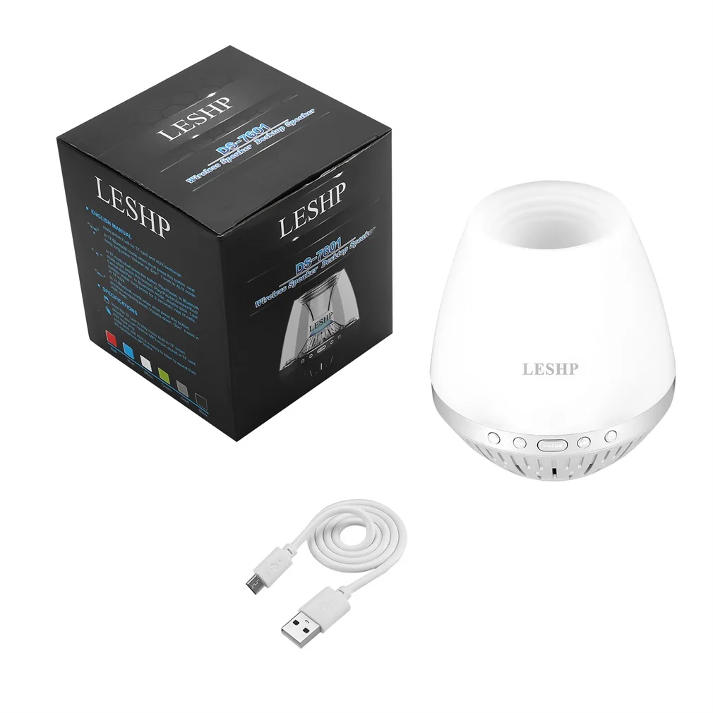 Lanterna sem Fio Leshp Bluetooth-alto-falantes Compatíveis Portátil Desktop Mini Alto-falante Suporte tf Cartão Usb fm 1000 Mah Quente Led - Image 5