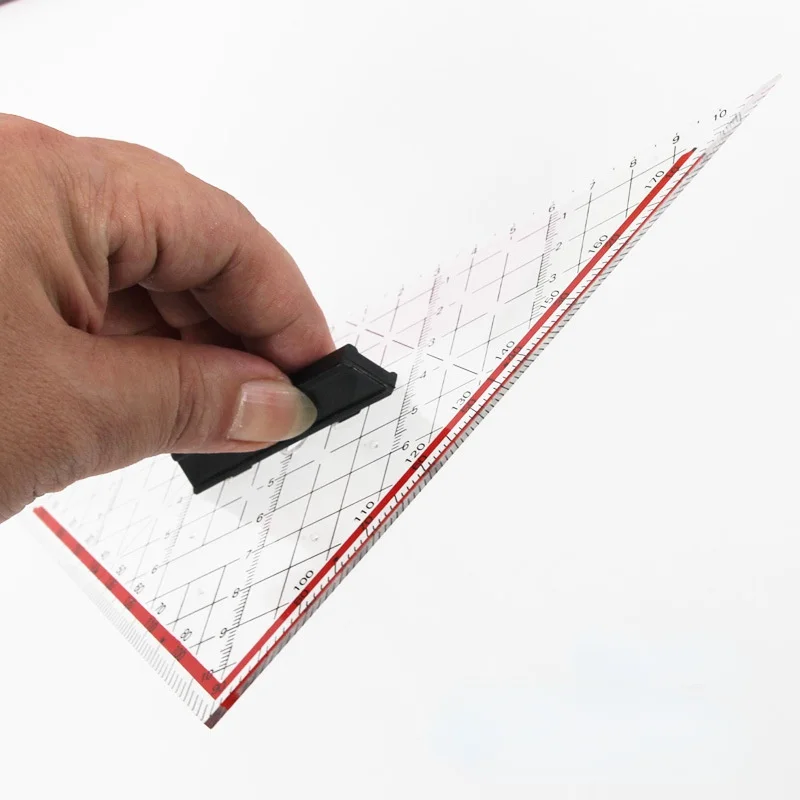 1Pc 20cm 다기능 드로잉 삼각자(핸들 각도기 포함) 디자인 문구용