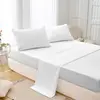 Queen Size Bed Flat Sheet - Soft Plain Solid Color Top Sheets Double Bed Linen without Pillowcase for Home Bedding Essentials 3