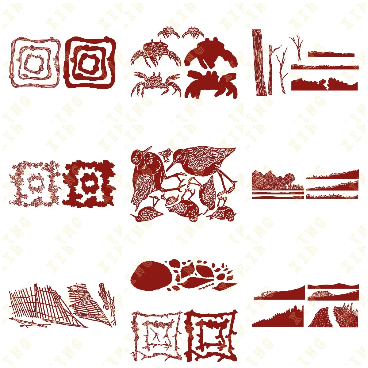 

Horizon Shorebirds Wicker Framework New Metal Cutting Dies Scrapbook Diary Decoration Stencil Embossing Template Diy Handmade