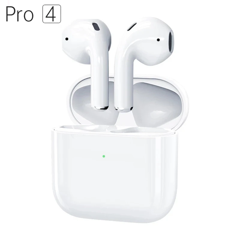 Pro 4 TWS Mini Bluetooth Earphones With Air Pods Silicone Cases Wireless Headphones In-Ear Stereo Earbuds Music Headset Mic |