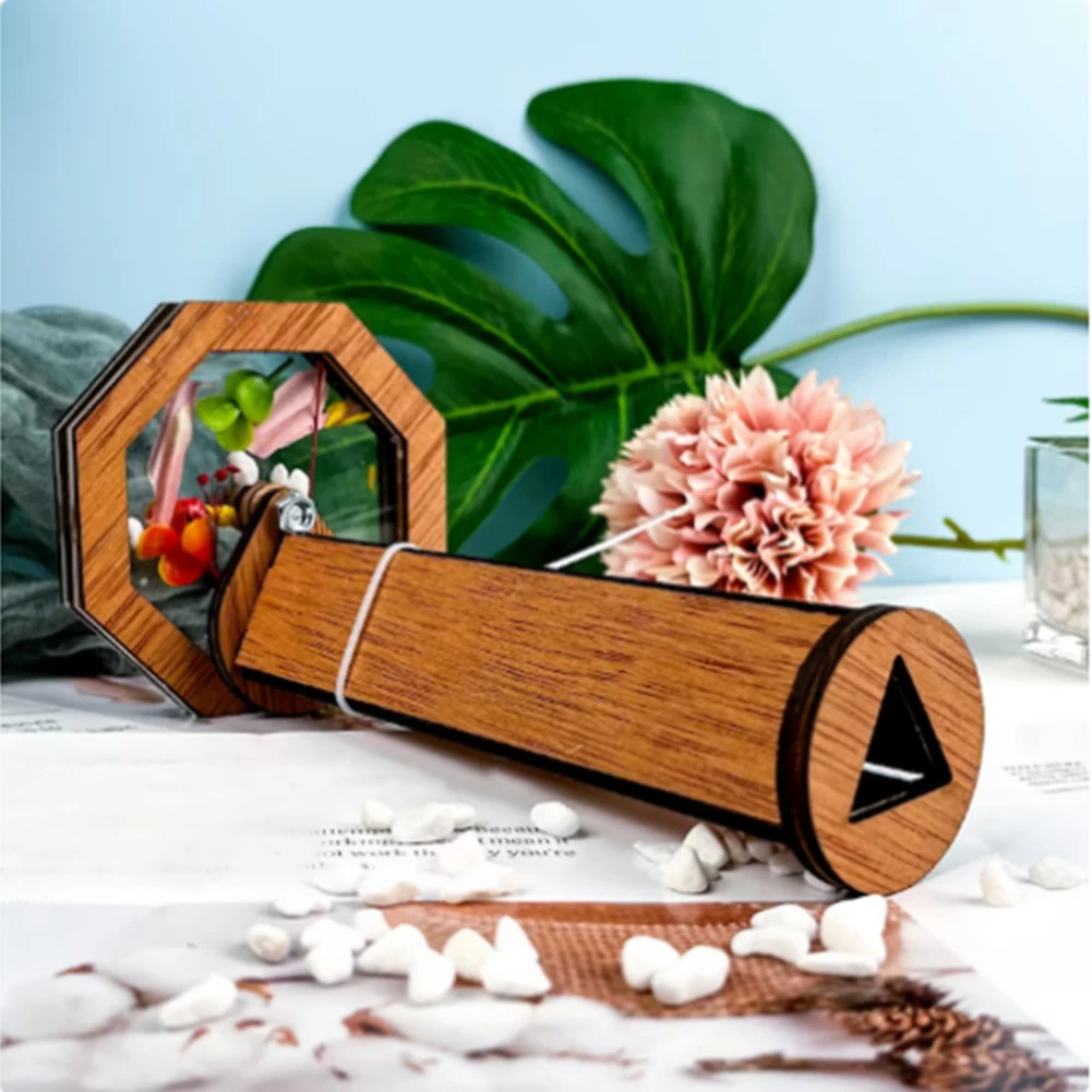 Wooden Kaleidoscope Handmade Outdoor Education Creative DIY Sensory Toys Nature Lovers Learning Supplies for Child Birthday Gift