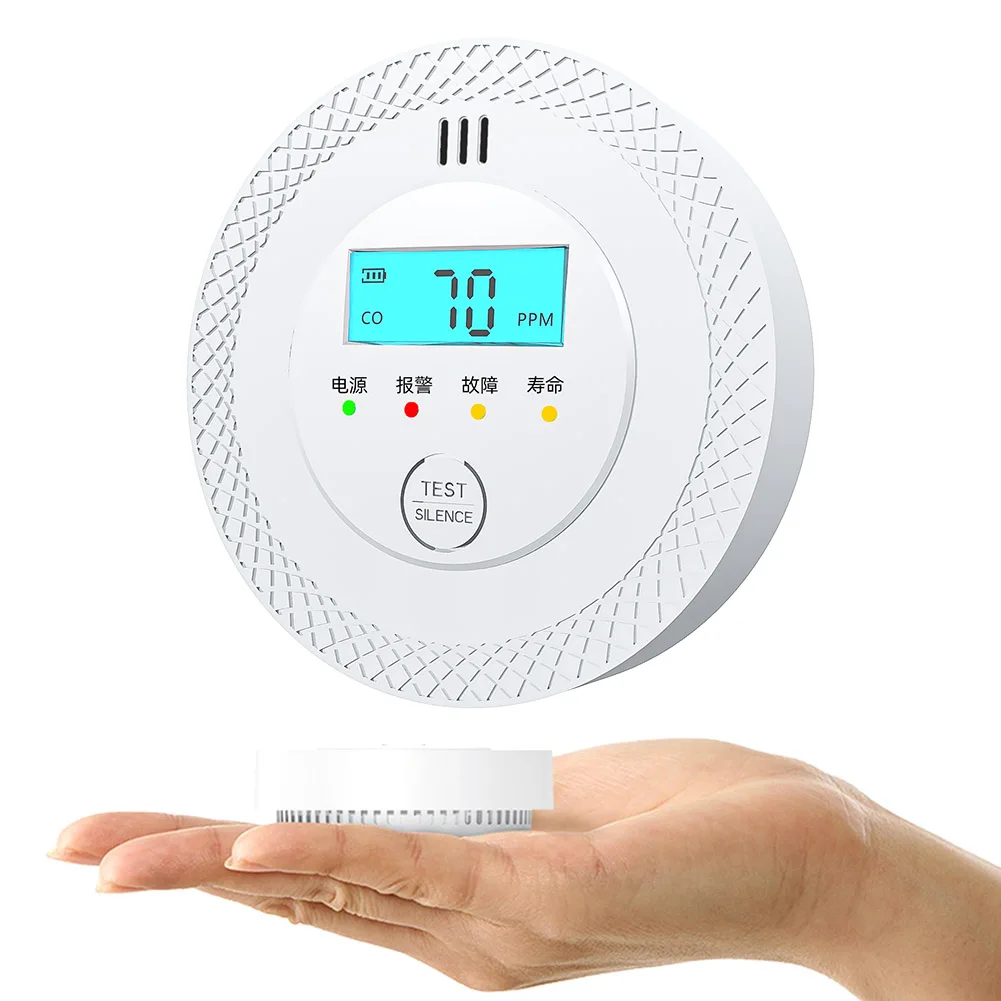 CO Alarm Sensor 85dB High Sensitive Warning Carbon Monoxide Alarm Detector Battery Powered