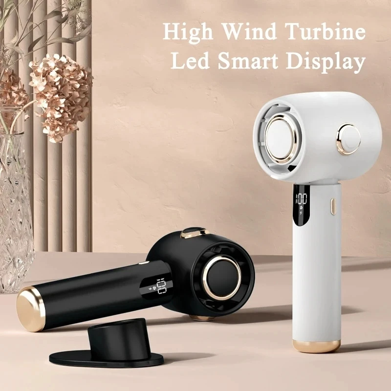 

Portable Mini Fan USB 3000mAh Rechargeble Quiet Turbine Small Office Indoor Desktop Electric Leafless Cooler Hand Fan 2023 New