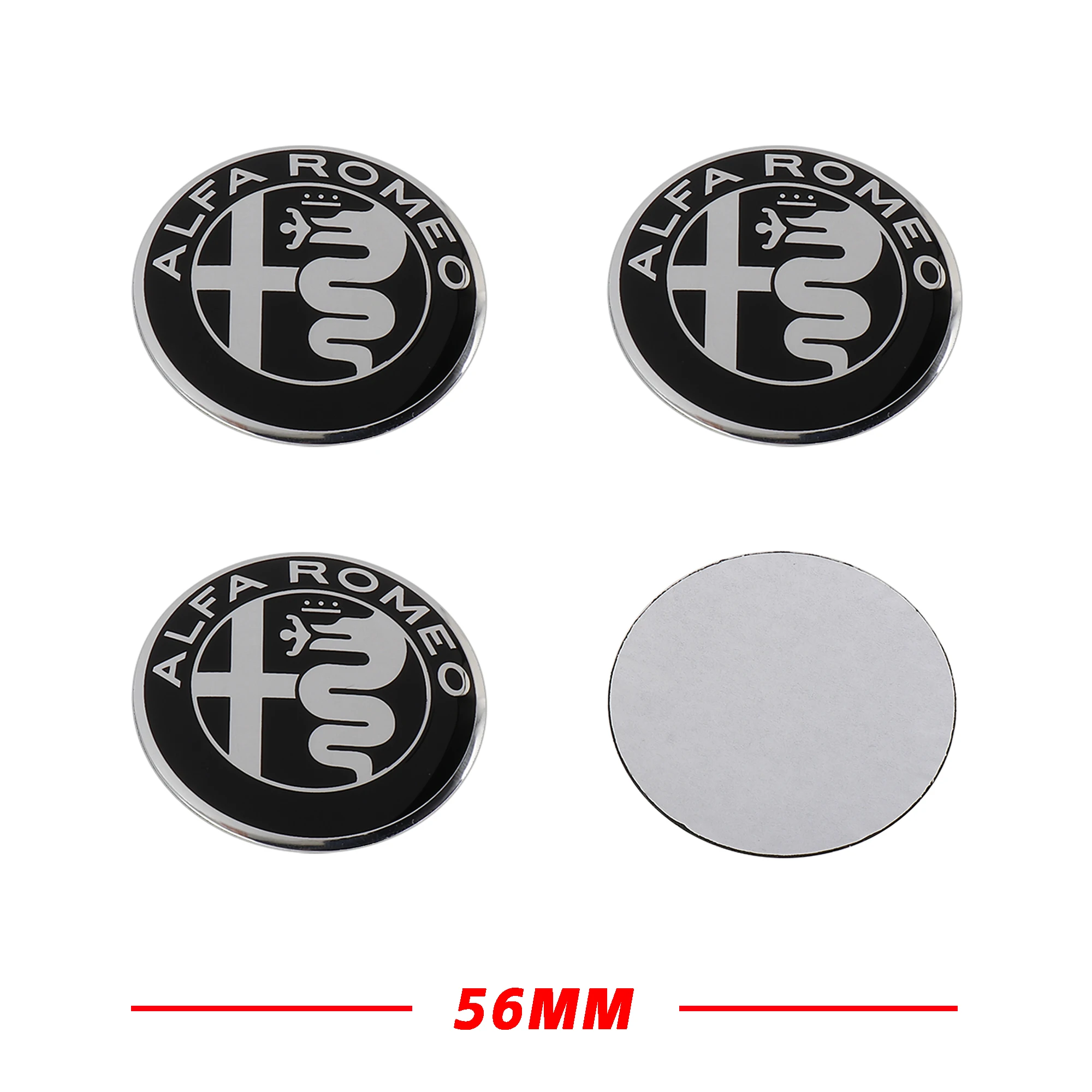 Set of 4 Sport Wheel Center Hub Cap Stickers - 56mm Auto Accessories