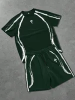 Nouvel ensemble homme été 2026 à manches courtes avec imprimé 3D pour un style décontracté urbain, confortable et doux 4
