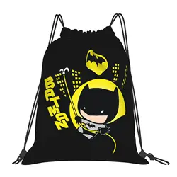 Iconic Batman Logo Drawstring Backpack - Water - Resistant Gym and Travel Sackpack - One Size (14)