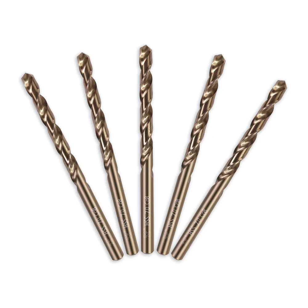 

HUAZHICHUN 5PCS Size 7.0mm 7.1mm 7.2mm 7.3mm 7.5mm 7.6mm 7.7mm 7.8mm M42 8% Cobalt,Drill bit Set for Metal