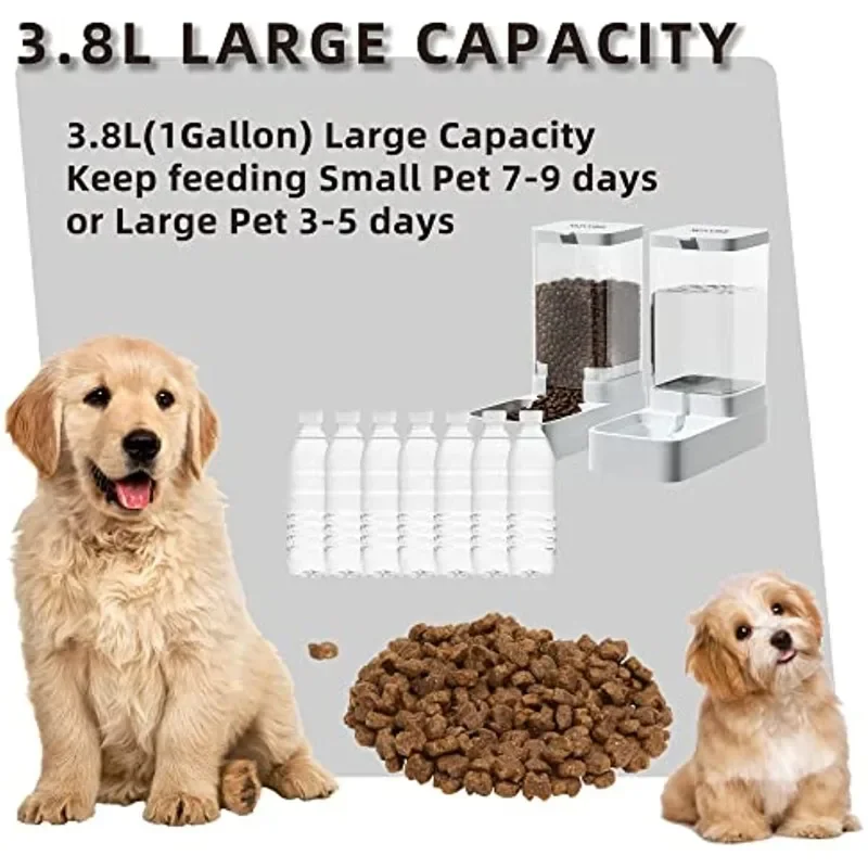 Pet Feeder 2.1KG Water Feeder 3.8L For Small and Medium-sized Pets or Cats