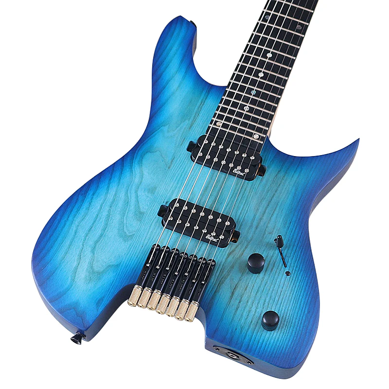 7 string headless electric guitar 30 inch solid ashwood body headless guitar maple neck headless electric guitar