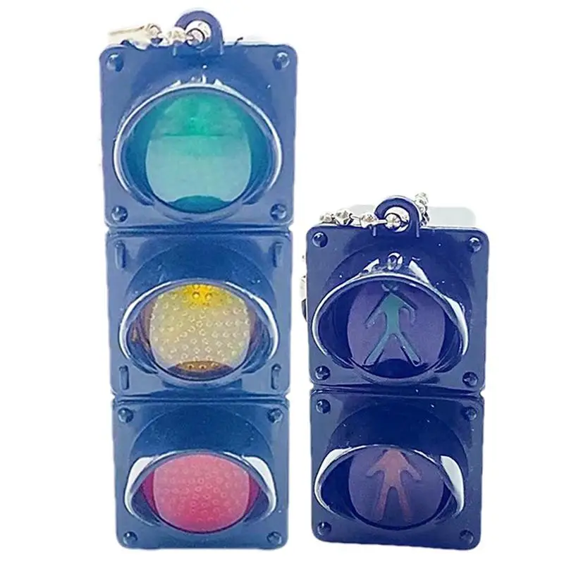Traffic Light Model Keychain For Car Keyring Key Holder With Led Lighting Traffic Light Key Chain LED Pedestrian Light Keychain