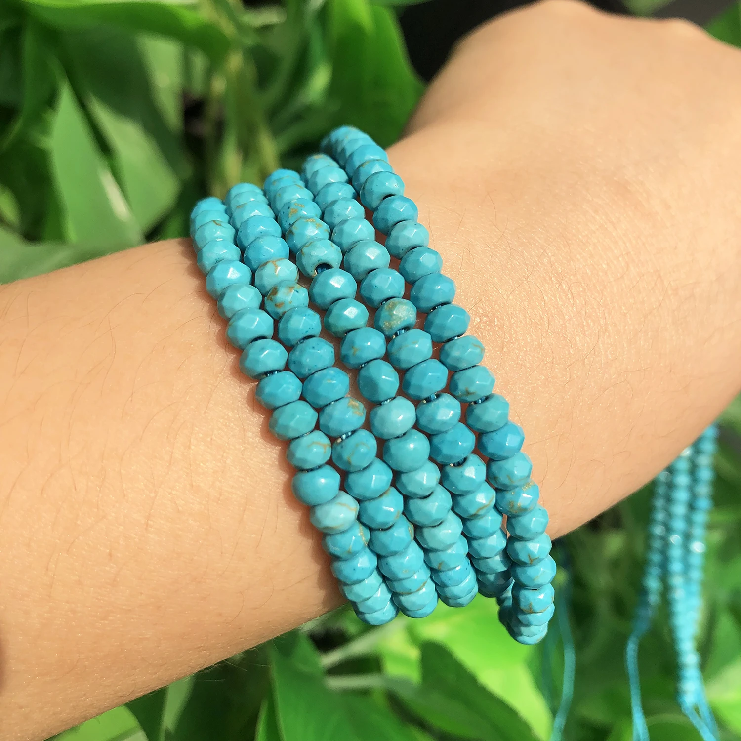 Perline Turchesi Africano 10mm In Pietra Naturale - 36 Pezzi Per Creazione Gioielli Fai Da Te: Bracciali, Collane