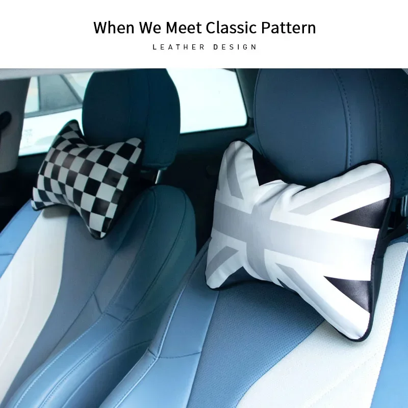 Leather Headrest Neck Protection Pillow for MINI COOPER F60 R60 F55 F56 Auto Interior Accessories Car Neck Headrest